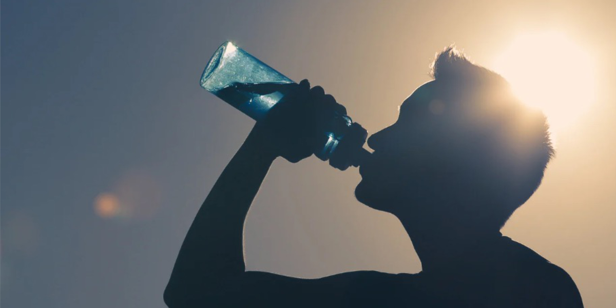 Man drinking water
