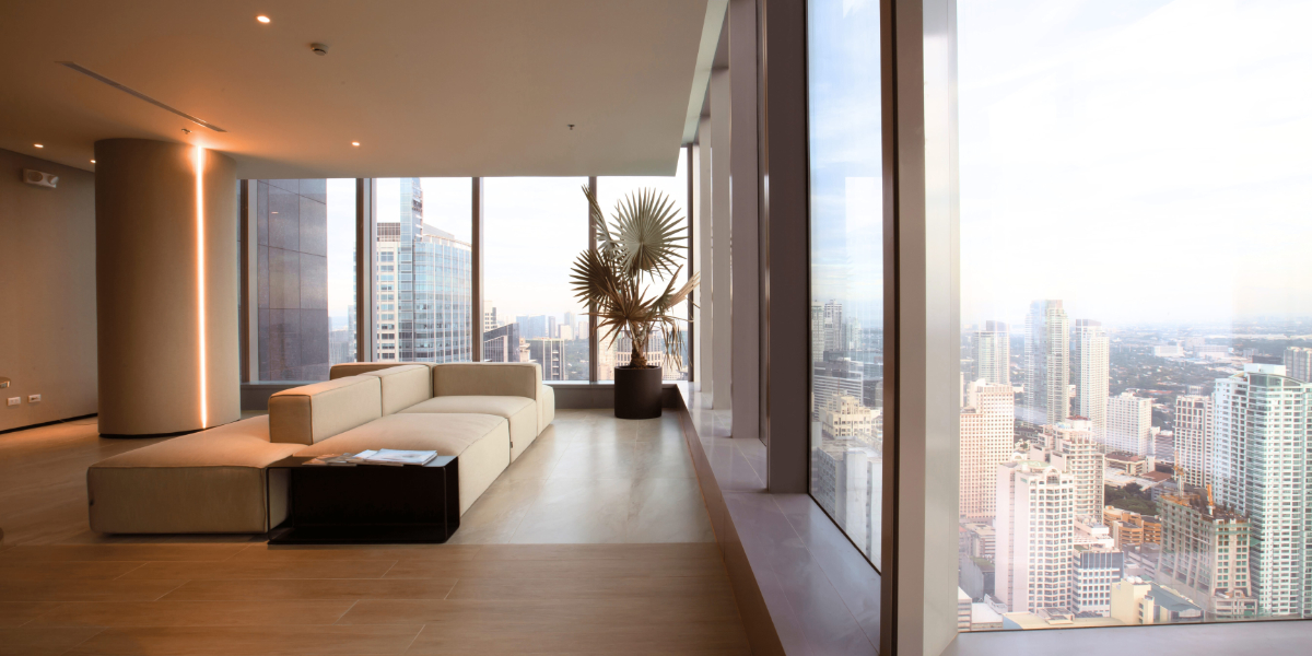 a beautiful penthouse in the city with overlooking view