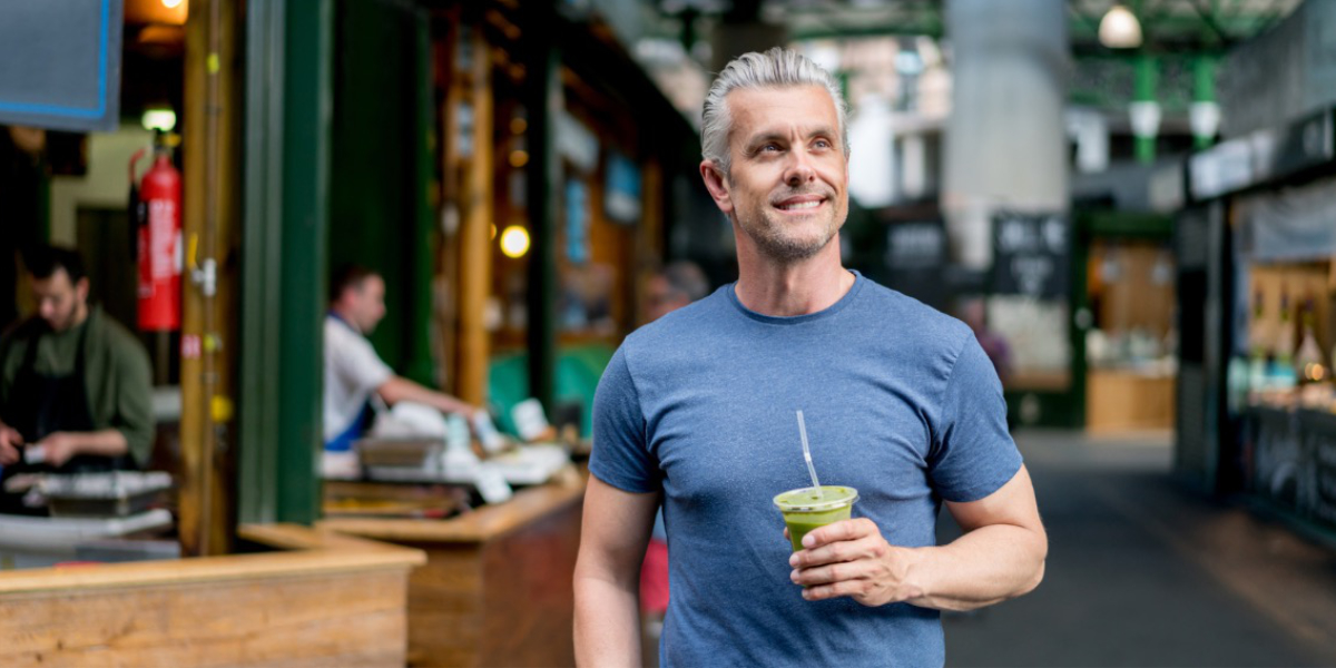 A man practicing a healthy lifestyle