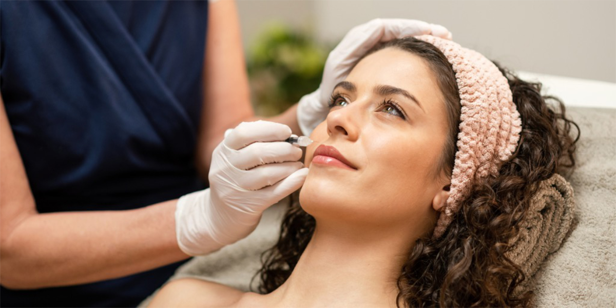 A woman getting Profhilo on the face