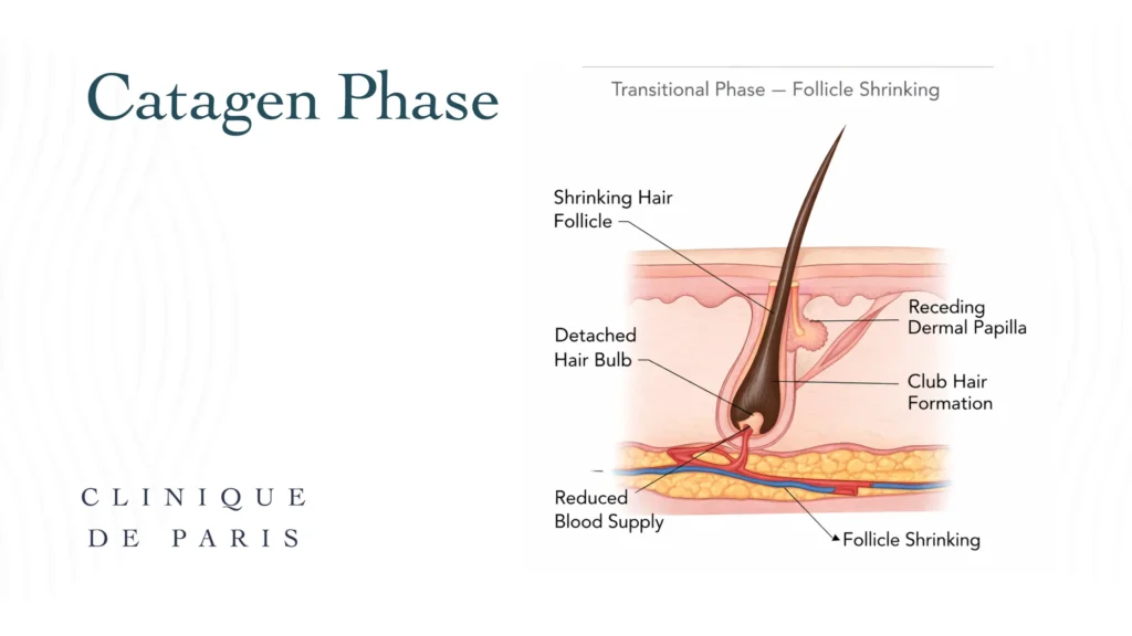 hair follicle in catagen transition phase