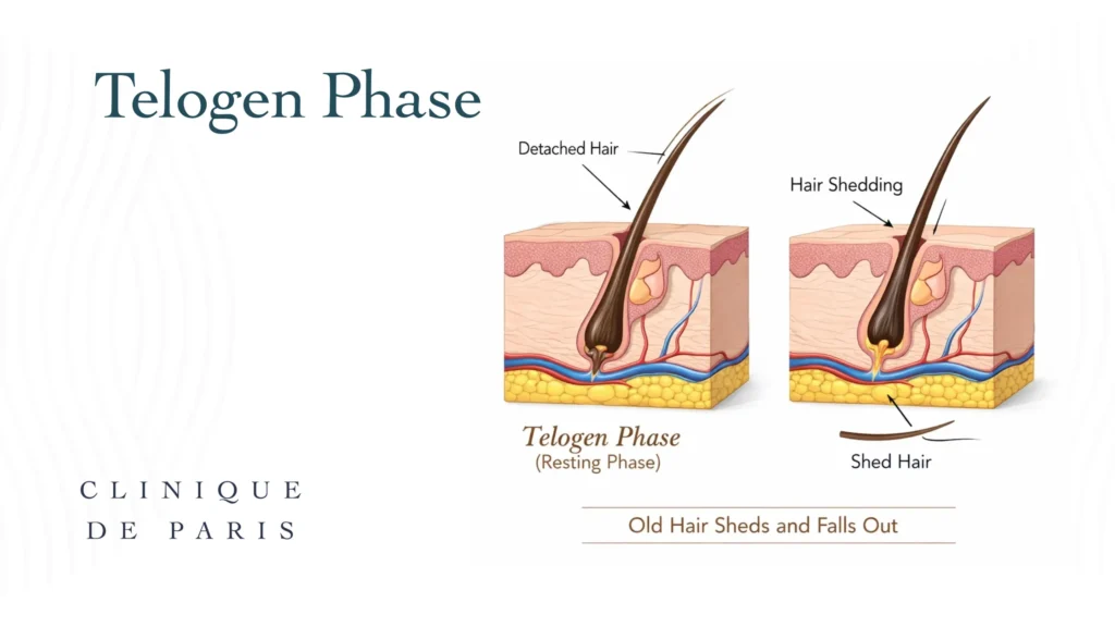 hair follicle shedding during telogen phase